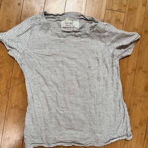 not perfect linen striped tee size medium large | lithuanian linen